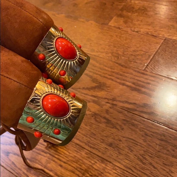 Aquazurra Cleopatra Embellished Low Block Heels - Picture 7 of 8